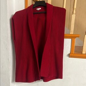 Red Sleeveless Sweater Vest